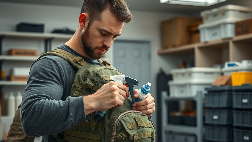 methodical cleaning of a tactical backpack with affordable cleaning tools